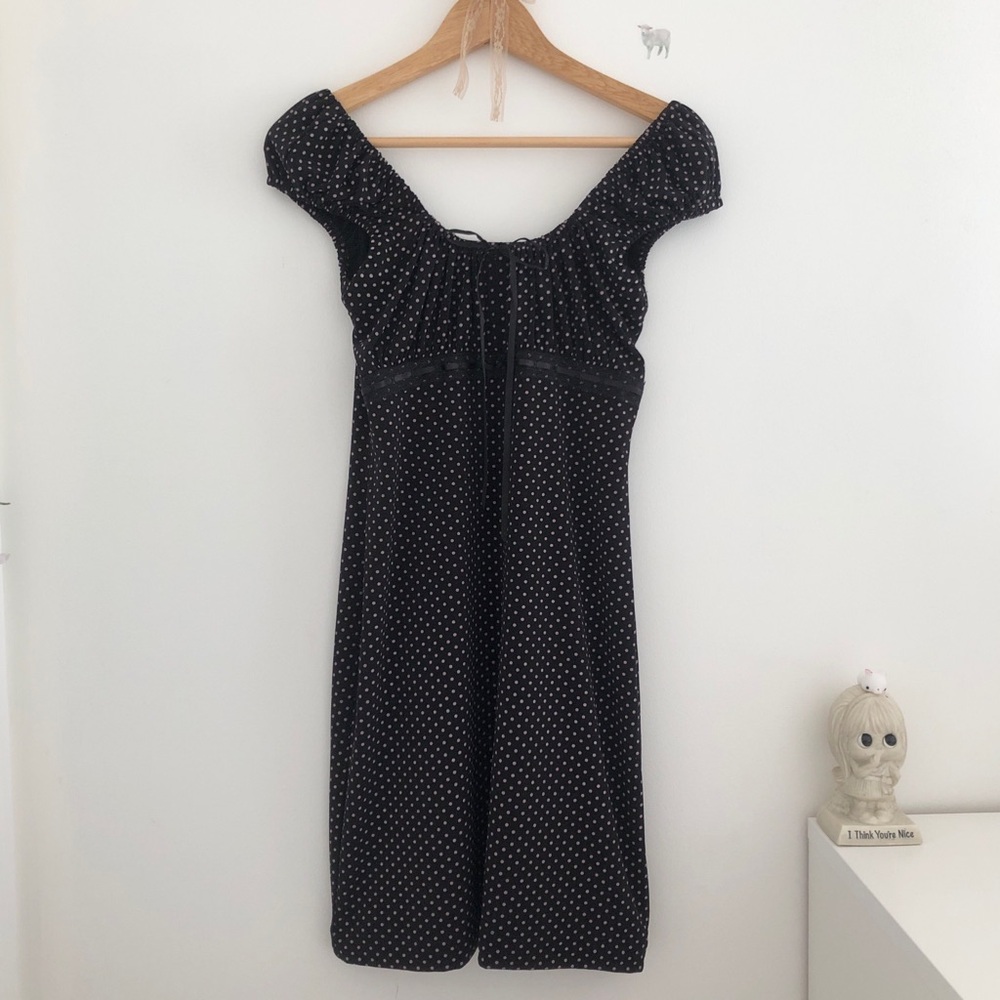 Vintage Milkmaid Dress Polka Dots